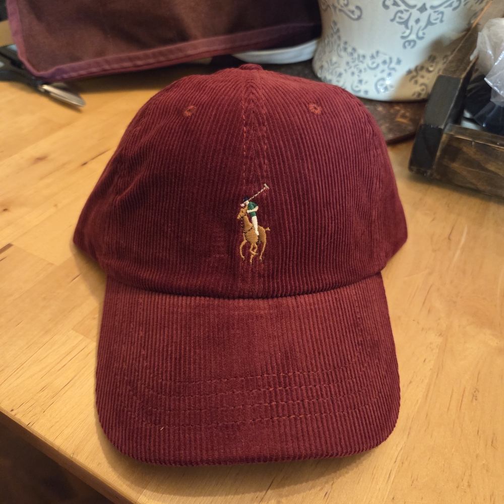 Maroon Polo Corduroy Hat